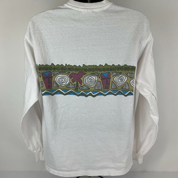 Vintage Yaga Ragz Galveston Island T Shirt Mens Large 80s Texas Jamaican White - Picture 3 of 6